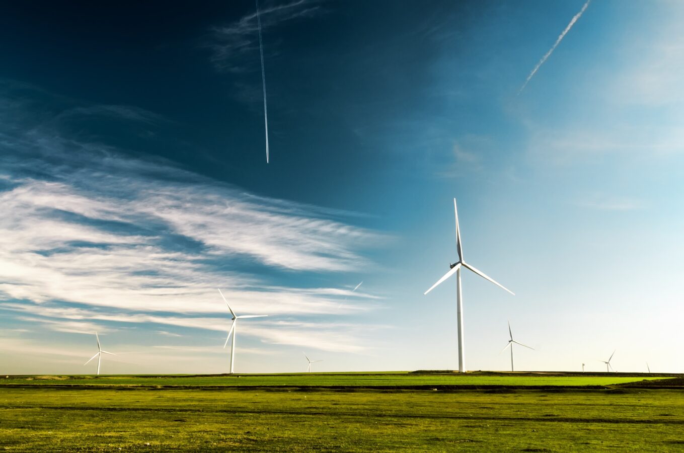 Wind turbines give a glimpse of a renewable future.