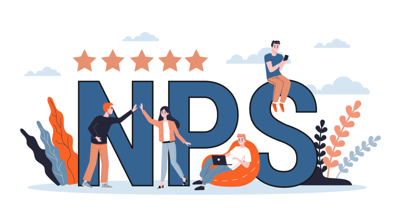 a vector picture showing big sign of NPS advantage