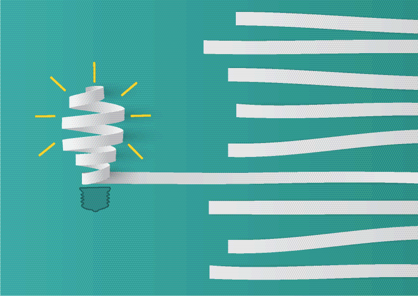 an image showing a bulb from paper stripes demonstrating a culture of innovation
