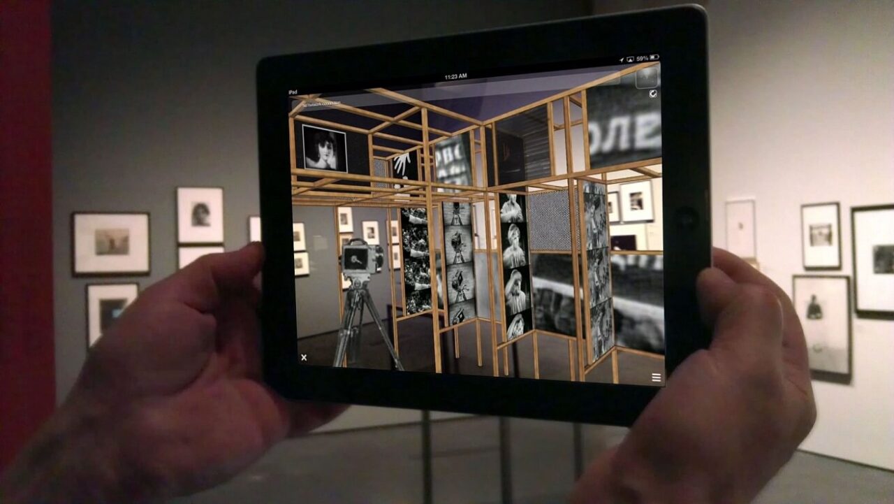 an image showing augmented reality applied in a museum.