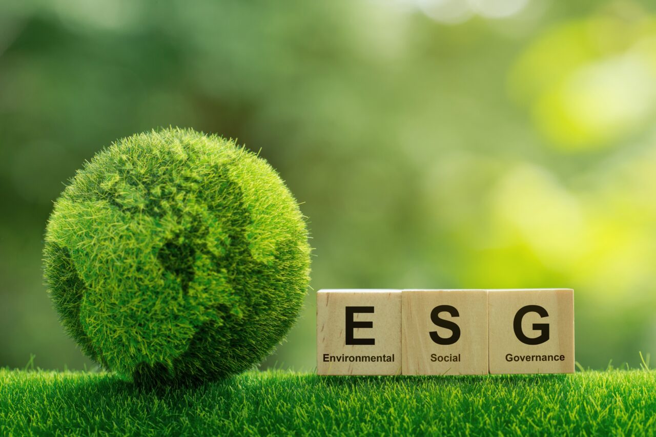 an image showing a green planet with ESG strategy in its centre.