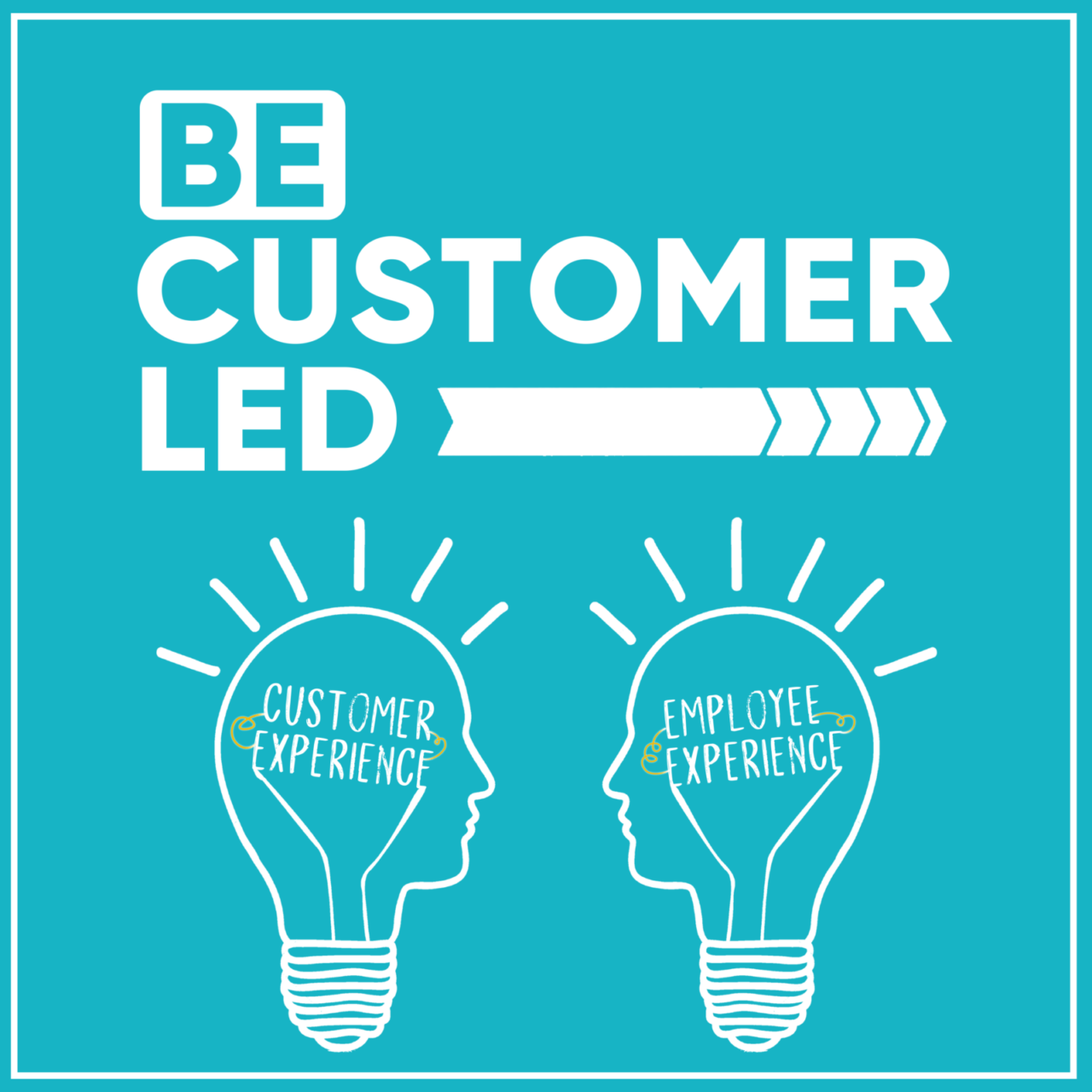 A logo of Be customer led podcasts. 
