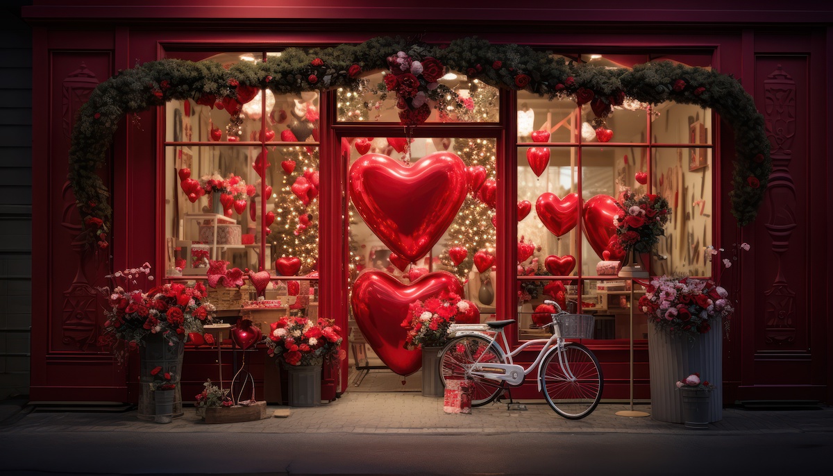 Valentines shopping season decoration