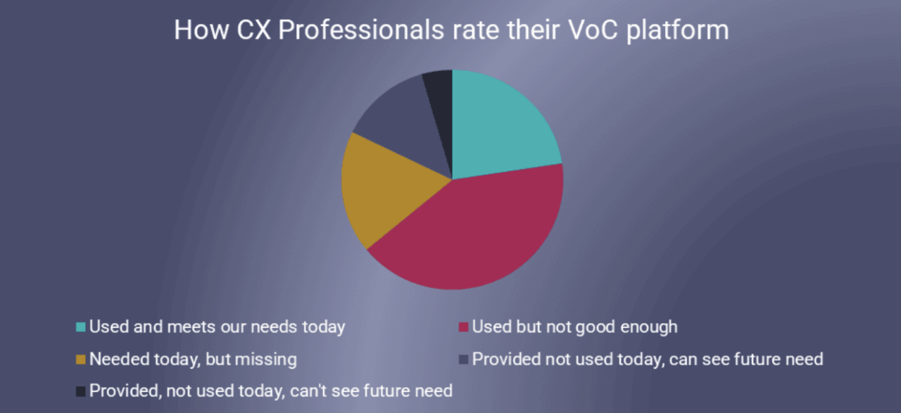 How CX professionals rate their VoC platform